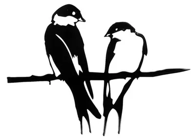 Dekorative Eisen-Vögel für Außen, schwarz, 17x13 cm, 1 Stück