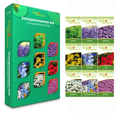 Produktbild von Deine Gartenwelt Steingartensamen-Set - 9 einzeln verpackte Sorten