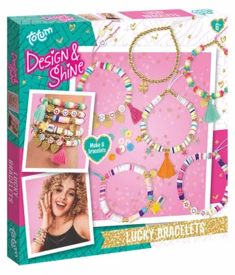 Productafbeelding van Creatieve set om zelf gelukssymbolen-armbandjes te maken, met design en glans