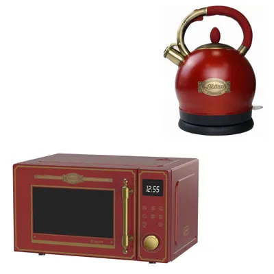 Produktbild von Kaiser Empire M 2530 RotEm Mikrowelle 25L Mikrowellenherd mit Heißluft Grill 25 Funktionen +Wasserkocher WK 2000 RotEm