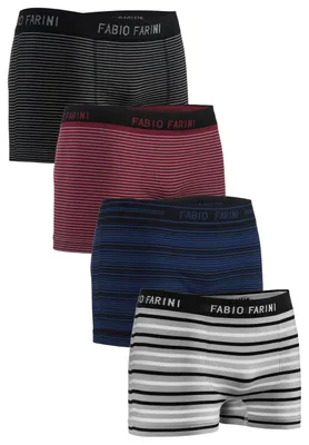 Produktbild von Fabio Farini - 4 Stück Herren Unterhosen - Männer Retroshorts aus weicher Microfaser im sportlichen Look mit Logoschriftzug