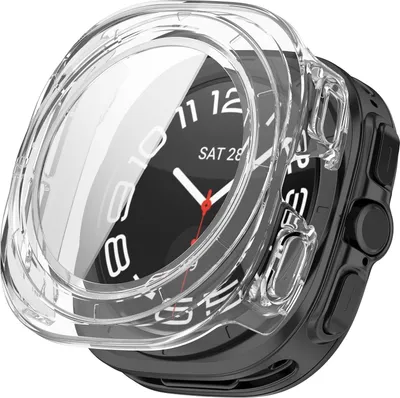 Obrázok produktu pre Pre Samsung Galaxy Watch Ultra 47mm plastové puzdro na hodinky + ochranné tvrdé sklo Transparent