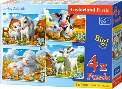 Produktbild von CASTORLAND Puzzle-Liebesgeschichte 4in1 ( 8,12,15,20 Puzzles)