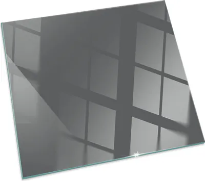 Imagen del producto de Color: Gris-marrón. Placa de vidrio para: estufa de leña, placa de vidrio para chimenea, protector de vidrio, placa protectora, placa de vidrio resistente al fuego, placa de protección contra el calor, protección de suelo de vidrio. Dimensiones: 50x50 cm