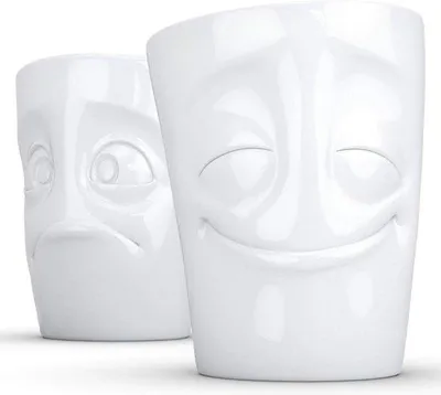 Image de Lot de 2 tasses en porcelaine blanches de 350 ml