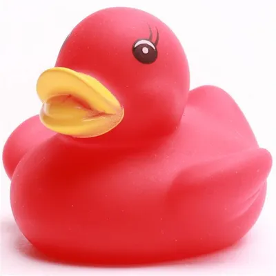 Produktbild von Mini Badeente rot mit gelbem Schnabel 4,5 cm