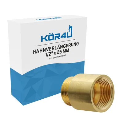 Zdjęcie produktu dla kör4u przedłużka kranu mosiężna 1/2" x 25 mm