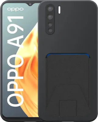 Obrázok produktu pre Vhodné pre Oppo A91 / Reno 3 4G Phone Case with Adjustable Leather Cardslot - Flexibilný zadný kryt Silikónové puzdro TPU s nastaviteľnou koženou drážkou - Black - Smartphonica