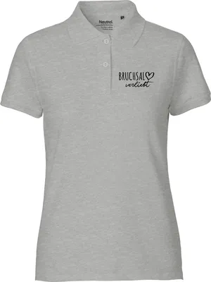 Produktbild von Huuraa Damen Polo Shirt Bruchsal verliebt XL Sport Grey Bio Baumwolle Fairtrade Poloshirt Geschenkidee