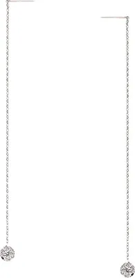 Produktbild von Durchzieh-Ohrringe aus 925 Silber mit Zirkonia-Steinen in Blumenfrom