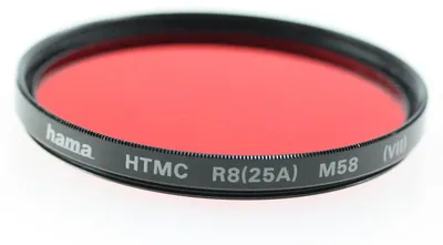 Produktbild von Hama Colour Infrared Black/White Filter Red R 8 (25A), 58,0 mm, HTMC Coated