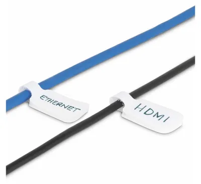 Produktbild von StarTech.com 9 cm Kabelschilder, 100 Stück, Weiß, Klettverschluss mit Beschriftungsfeld, Klettband Kabelbinder/Kabeletiketten für Kabelmarkierung, Kabelbeschriftung, Kabelmarkierungen, Universal, Weiß