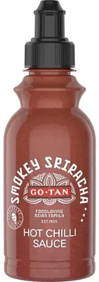 Zdjęcie produktu dla Go-Tan Smokey Sriracha Sauce 215 ml - Ostry, wędzony sos chili do dań azjatyckich, grillowanych mięs i przekąsek