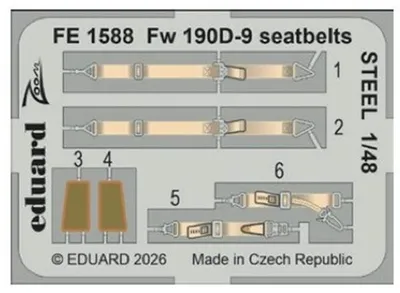 Zdjęcie produktu dla EDUARD EDFE1592 Zestaw pasów bezpieczeństwa do modelu Consolidated PBY-5A, stal, skala 1/48