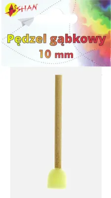 Produktbild von Runder Schwammpinsel mit 10 mm Durchmesser und Holzgriff für Bastel- und Malarbeiten