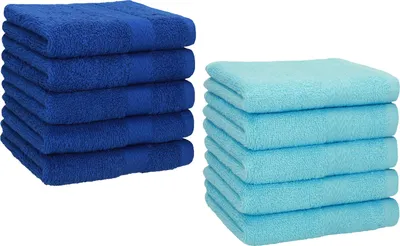 Produktbild von Betz 10 Stück Seiftücher 30x30 cm PREMIUM 100% Baumwolle  Farbe: royalblau und türkis