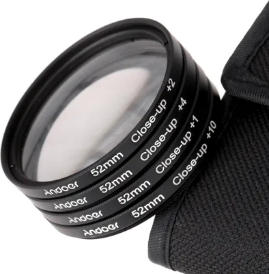 Obrázek produktu pro sada 52mm makro filtrů +1 +2 +4 +10 s brašnou pro digitální zrcadlovky Nikon D7200 D5200 D3200 D3100 Canon Sony Pentax
