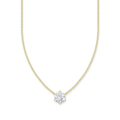 Produktbild von Thomas Sabo KE2210-414-14-L45V Damen-Kette mit weißem Zirkonia-Anhänger vergoldet