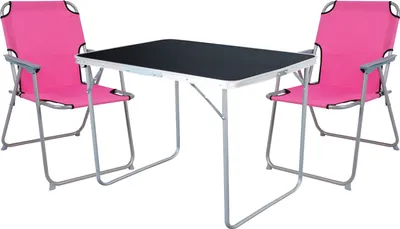 Produktbild von 3-tlg Camping Set Gartenmöbel Campingtisch + 2 Campingstuhl Klappstuhl