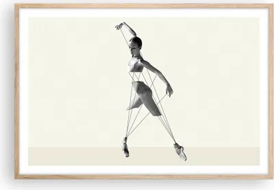 Produktbild von Gerahmtes Poster - Rahmen in heller Eiche - Surreal Ballerina Marionette - 91,5x61 cm - Wand Bild - Wanddeko - Wandbilder - Kunstposter - Wandposter - Bilderrahmen - Bilder - P2NAA91x61-4812