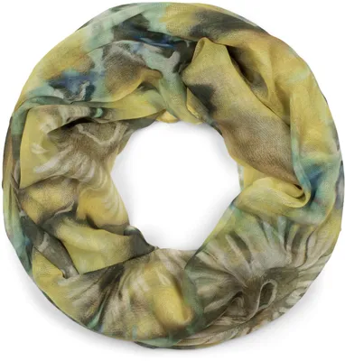 Produktbild von styleBREAKER Damen Leichter Loop Schal mit Aquarell Batik Blüten Muster, Schlauchschal, Tuch 01016200