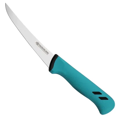 Obrázok produktu pre Ohybný nôž na oddeľovanie mäsa, dĺžka 6 palcov (152 mm), ultraostré, nerezová oceľ s vysokým obsahom uhlíka, flexibilný, mäsiarsky/kuchynský nôž, farba: modrá (cyan)