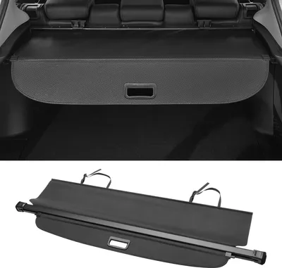 Image de Cache-Bagages Rétractable Pour Coffre De Voiture pour Honda Crv 2002-2006 Étagère De Coffre Arrière Étagère De Bagages Écran De Sécurité Pare-Soleil, Toile, Noir Brillant