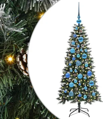 Image de vidaXL Sapin de Noël artificiel avec 150 LEDs avec support Vert 120 cm