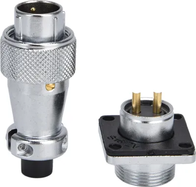 Imagen del producto de Adaptador de conector de aviación metálico de 2 pines, resistente al agua, fabricado en aleación de zinc, conector de aviación WS16, tensión nominal AC 500V