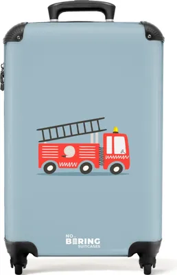 Obrázok produktu pre NoBoringSuitcases.com® Kufr Ručná batožina na kolieskach Malý cestovný kufor na kolieskach - Hasičský kufor - Auto - Vozidlo - Chlapci - Deti - Kabína Veľkosť < 55x40x23 cm & 55x40x20 cm - Foto kufor - Kabínkový kufor - Palubná batožinaKufr Ručná batožina 55x35x20 cm, 36L,