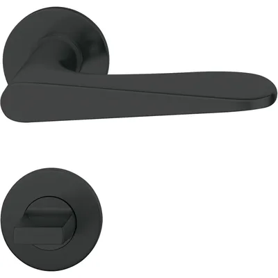 Produktbild von FSB Türbeschlag 1144 | Türgriff auf Flachrosette WC, 38-42 | schwarz matt