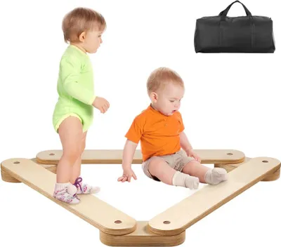 Produktbild von Kinder Balancierbalken Set - 3 Stück - Schwebebalken Spielzeug für Kinder - Motoriktraining und Gleichgewichtsspiel - Indoor und Outdoor Spaß