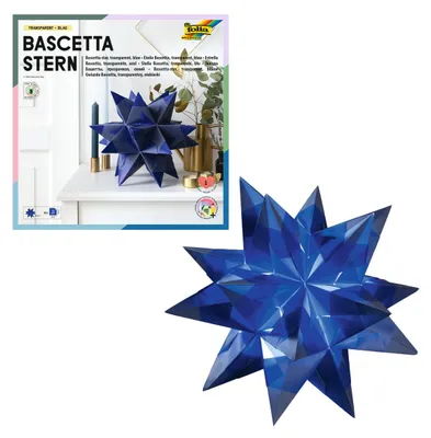 Produktbild von folia Bastelset Bascetta Stern Ø30cm 115g/m² blau 20x20cm 32 Blatt