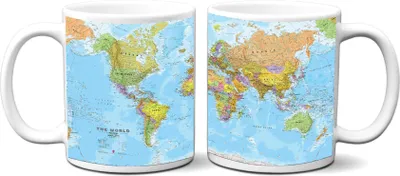 Produktbild von Keramikbecher 300ml Weltkartenatlas