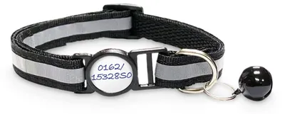 Productafbeelding van Kattenhalsband - Reflecterend - Zwart - 20 tot 30 cm