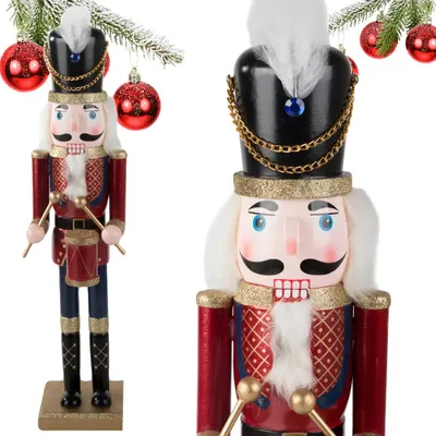 Obrázek produktu pro Dřevěný Voják Louskáček Dekorativní Vánoční Dárková Figurka