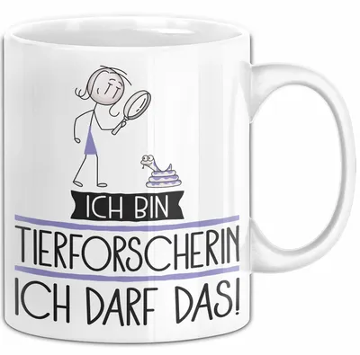 Produktbild von Geschenk für Tierforscherin Tasse Lustige Geschenkidee Geburtstag Ich Bin Tierforscherin Ich Darf Das (Weiß)