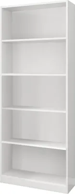 Produktbild von Bücherregal Dangell, Lineares Bücherregal mit 4 Regalen, Büro- oder Schlafzimmerregal, Modernes Bücherregal, 80x28h201 cm, Weiß
