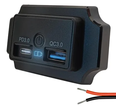 Produktbild von ProRide 12V USB-C Autoladegerät 2 Ports USB-A+USB-C QC3.0 Blau