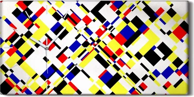 Produktbild von Wanduhr Leinwand Bild Uhr Kunstdruck 60x30 Geometrien Kunst - weiße Hände