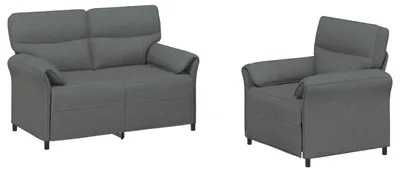 Produktbild von vidaXL Sofa Set 2 stk. Dunkelgrau Stoff
