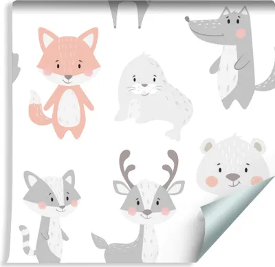 Produktbild von 10m VLIES TAPETE Rolle Kinderzimmer Tiere in Pastellfarben XXL