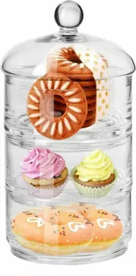 Produktbild von KROSNO Glamour Keksglas mit Deckel, 4er-Set, 30 cm, Handgemacht