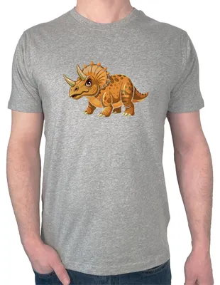 Produktbild von Huuraa Herren T-Shirt Triceratops Dinosaurier XL Sport Grey Bio Baumwolle Fairtrade Herrenshirt Geschenkidee