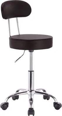 Obrázek produktu pro Happyment® Ergonomická židle s opěradlem - Výškově nastavitelná - Na kolečkách - Sedací židle - Kancelářská židle - Pracovní židle - Černá