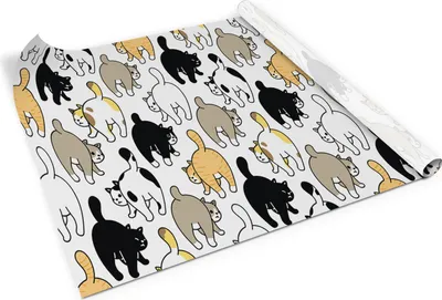Produktbild von Katzen– Möbelfolie selbstklebend – PVC Klebefolie für Möbel – Küche – Schränke – Möbelrenovierungsfolie – Möbeldekorfolie – 100x50 cm