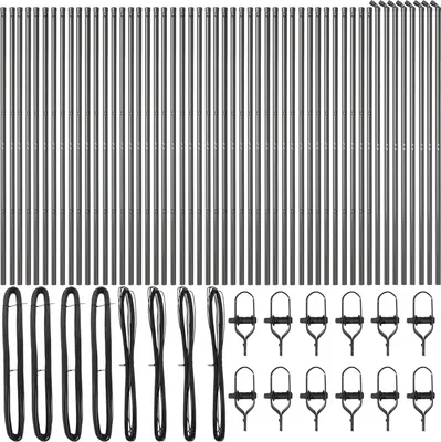 Produktbild von Möbel Zaunpfähle 52 Stück Grau Ø32 mm 190 cm Galvanisiertes Stahl - Zaunzubehör 3350140