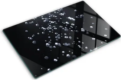 Produktbild von Tulup Glas Herdabdeckplatte - 80x52 cm - Glaskeramikkochfeld-Abdeckung Spritzschutz Glasabdeckplatte - Einteilig - Kunst: Modern & Klassisch - 3D-Abstraktion - Schwarz