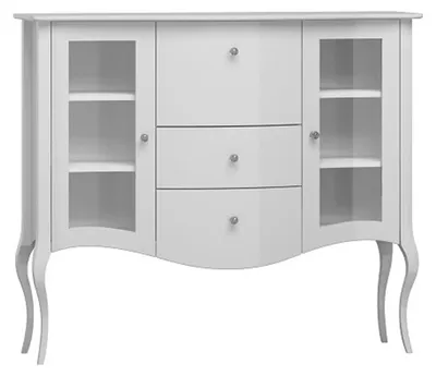 Zdjęcie produktu dla Komoda BN07, czarny połysk, 143 cm, lakierowane fronty