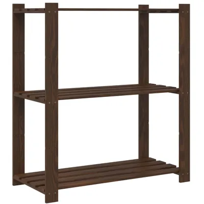 Produktbild von vidaXL Lagerregal mit 3 Böden Braun 80x38x90 cm Massivholz Kiefer